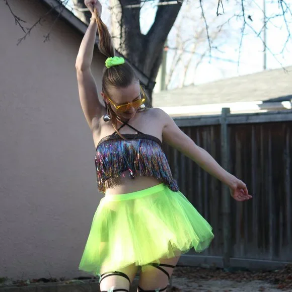 Neon Yellow Rave Tutu Hand Crafted - Picture 5 of 5